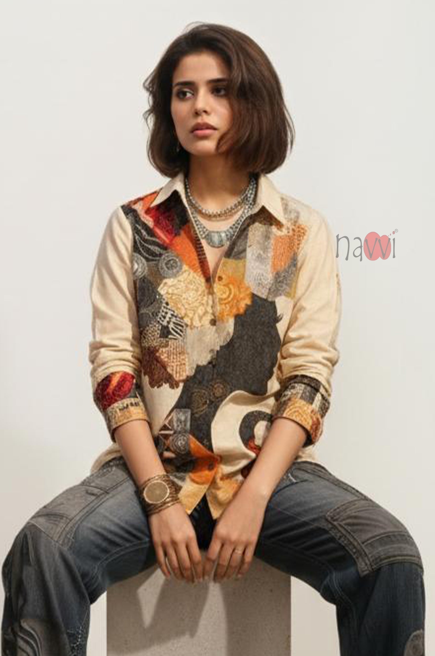 Expressionist Patchwork Shirt