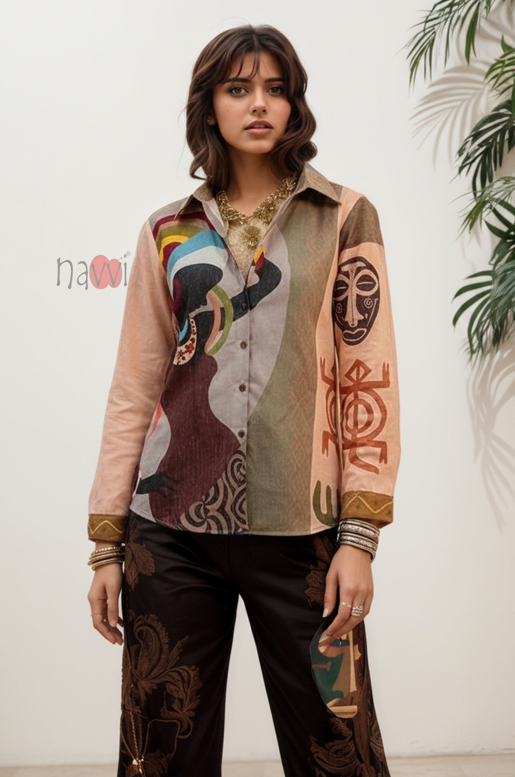 Cultural Fusion Printed Shirt