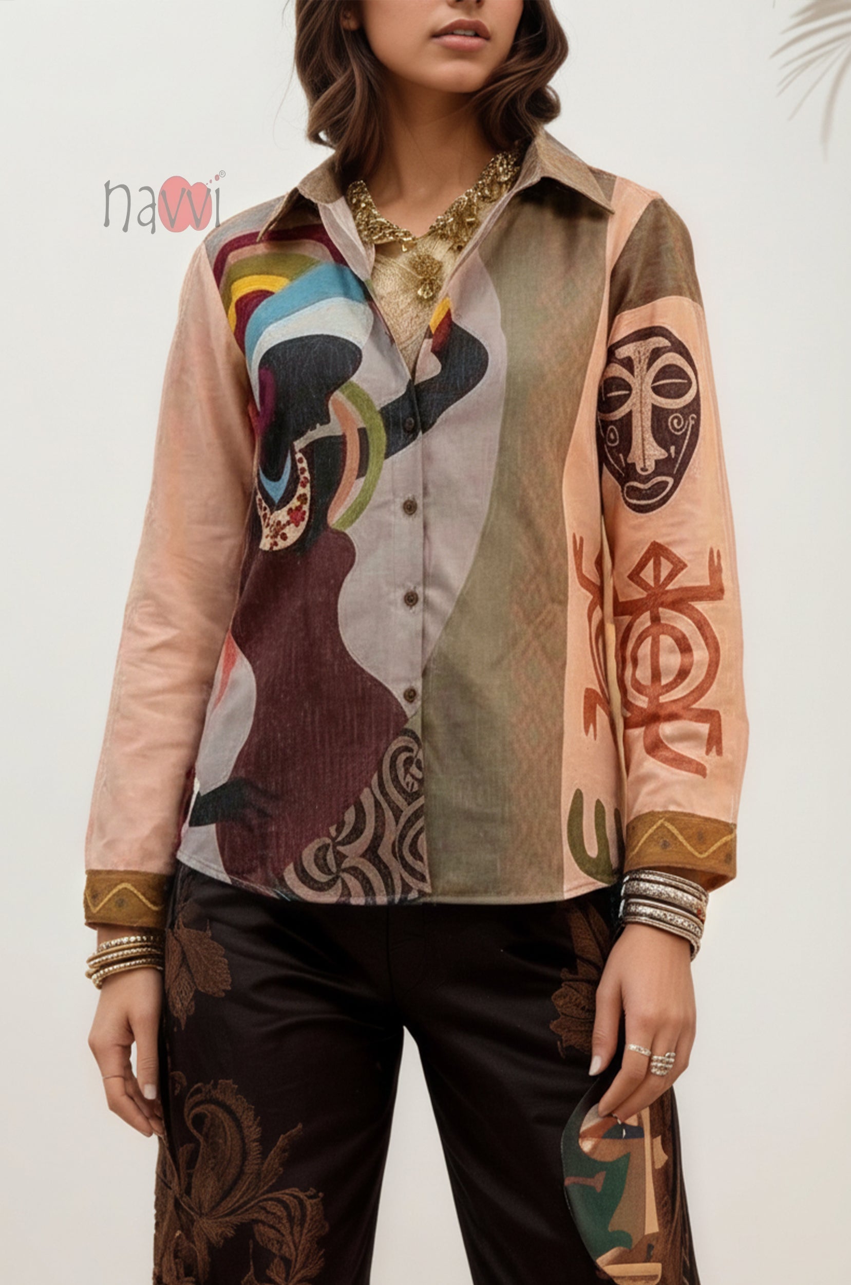 Cultural Fusion Printed Shirt