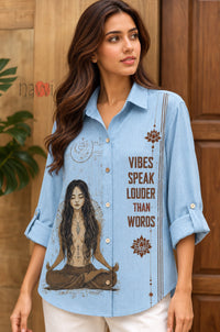 Spiritual Graphic Linen Shirt