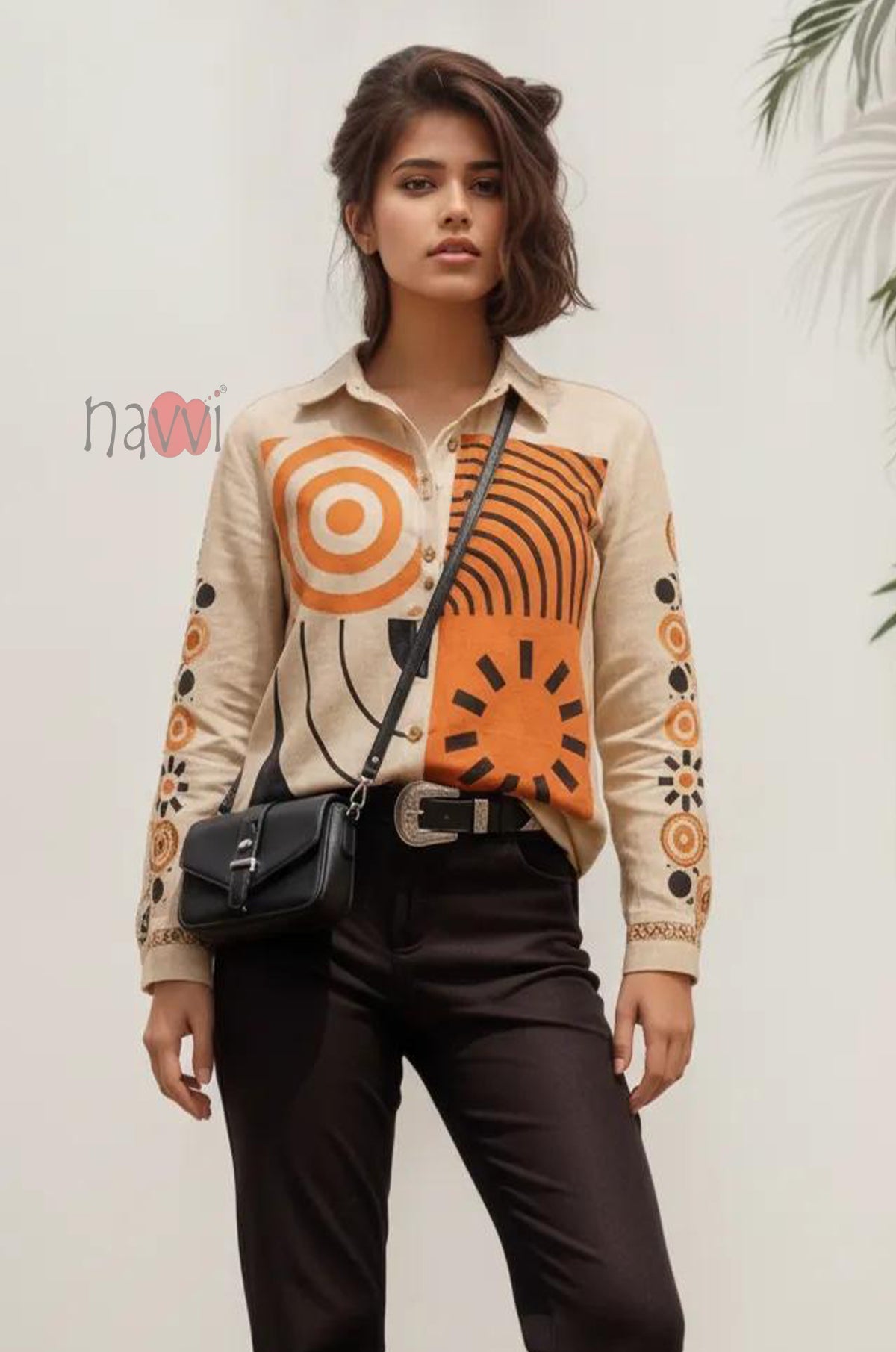 Statement Patchwork Linen Shirt
