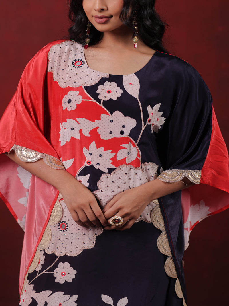 Floral Print Kaftan with Palazzo Pants