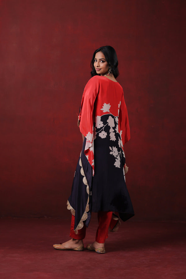 Floral Print Kaftan with Palazzo Pants