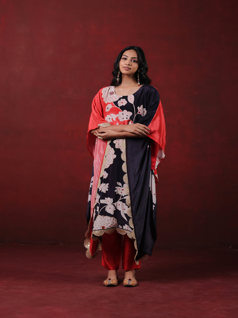 Floral Print Kaftan with Palazzo Pants