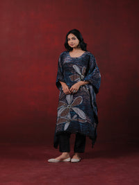 Blue Floral Print Kaftan with Palazzos