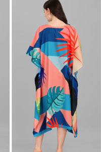 Tropical Print Kaftan Dress