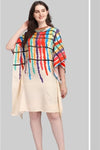 Artistic Multicolour Striped Kaftan Dress