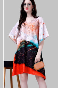 Galaxy Printed Kaftan Kimono Sleeves