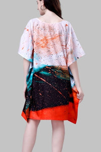 Galaxy Printed Kaftan Kimono Sleeves