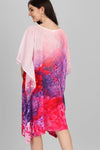 Floral Print Pink and Purple Ombre Kaftan