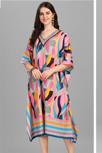 V-Neck Multicoloured Kaftan