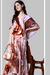 Abstract Swirl Printed Kaftan