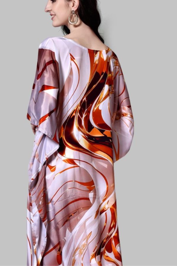 Abstract Swirl Printed Kaftan