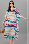 Abstract Swirl Printed Kaftan