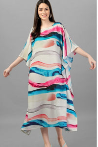 Abstract Swirl Printed Kaftan