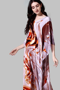 Abstract Swirl Printed Kaftan