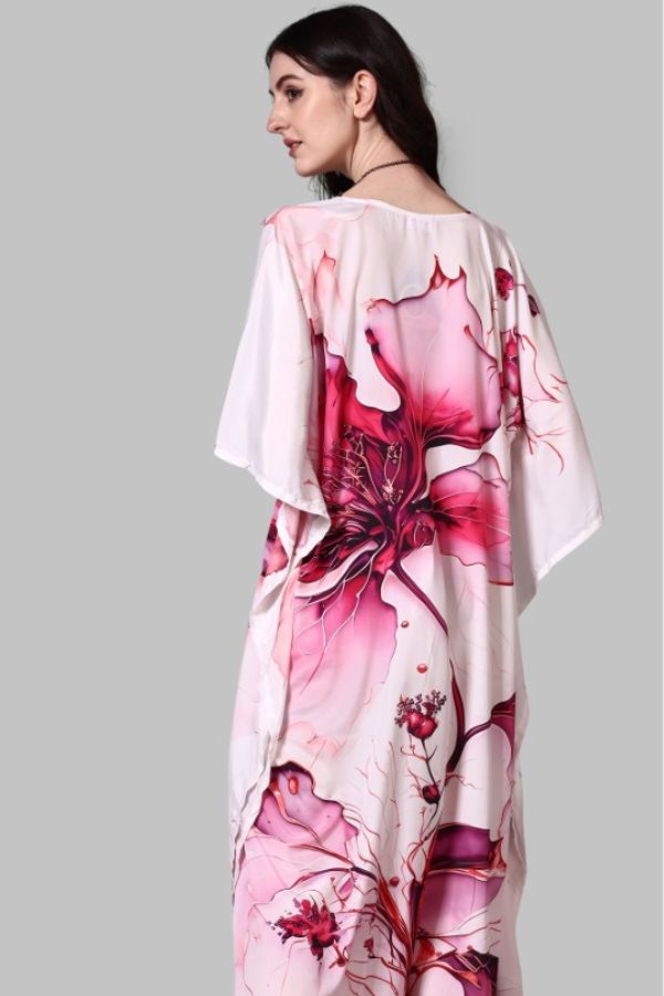 Pink and White Loungewear Kaftan