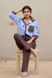 Trendy Striped Free Size Overlay Shirt