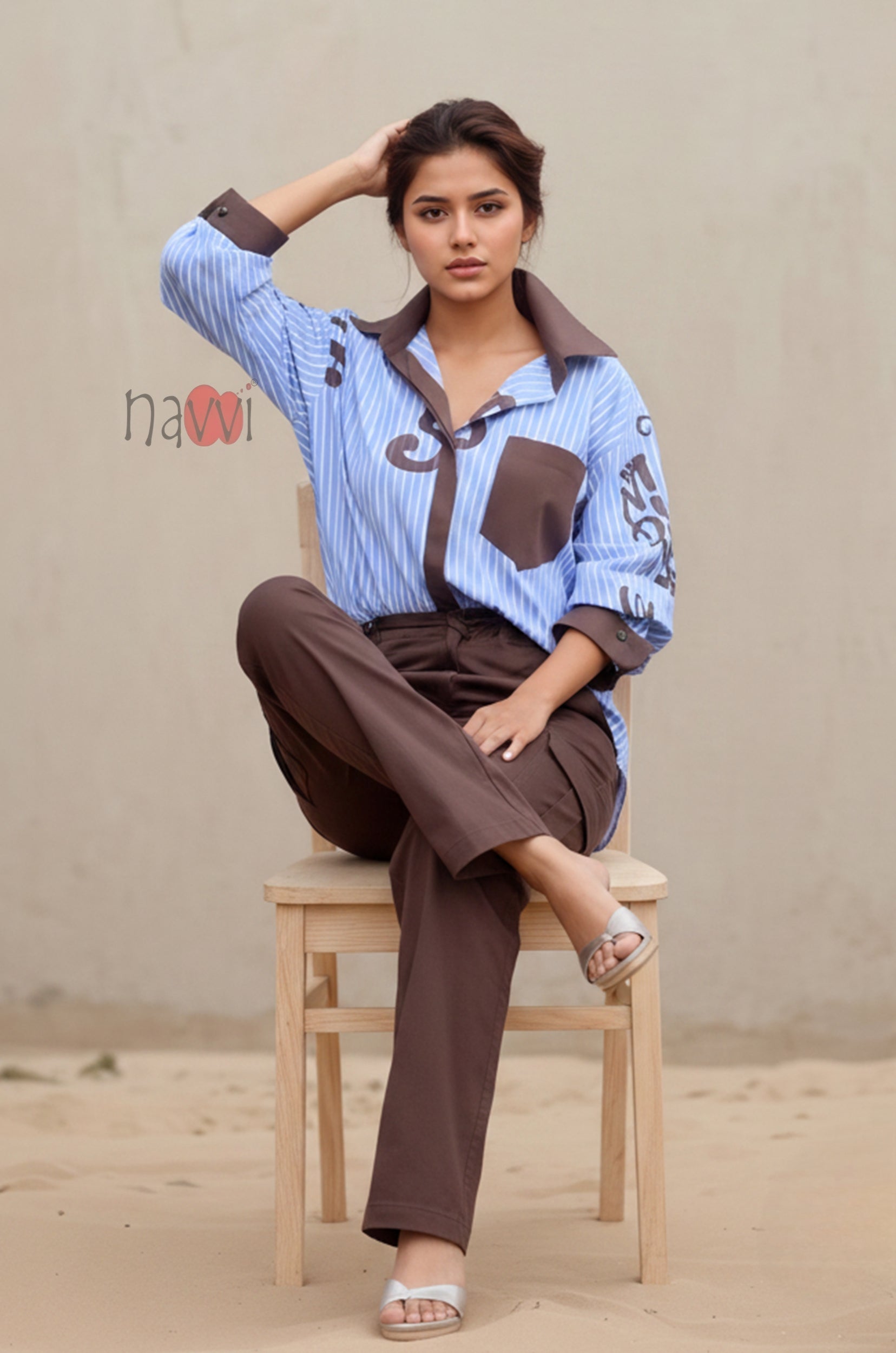 Trendy Striped Free Size Overlay Shirt