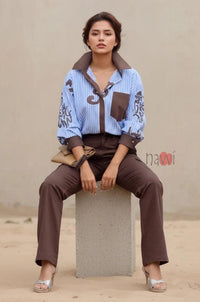 Trendy Striped Free Size Overlay Shirt