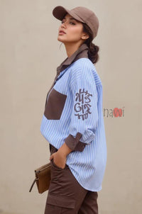 Trendy Striped Free Size Overlay Shirt