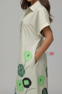Palm Breeze Printed Shirt Dress