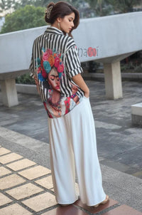 Black Chic Printed Oversized Shirt