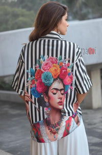 Black Chic Printed Oversized Shirt