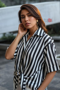 Blue Chic Printed Oversized Shirt