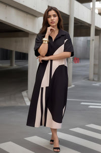 Modern Black A-Line Dress