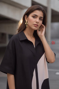 Modern Black A-Line Dress