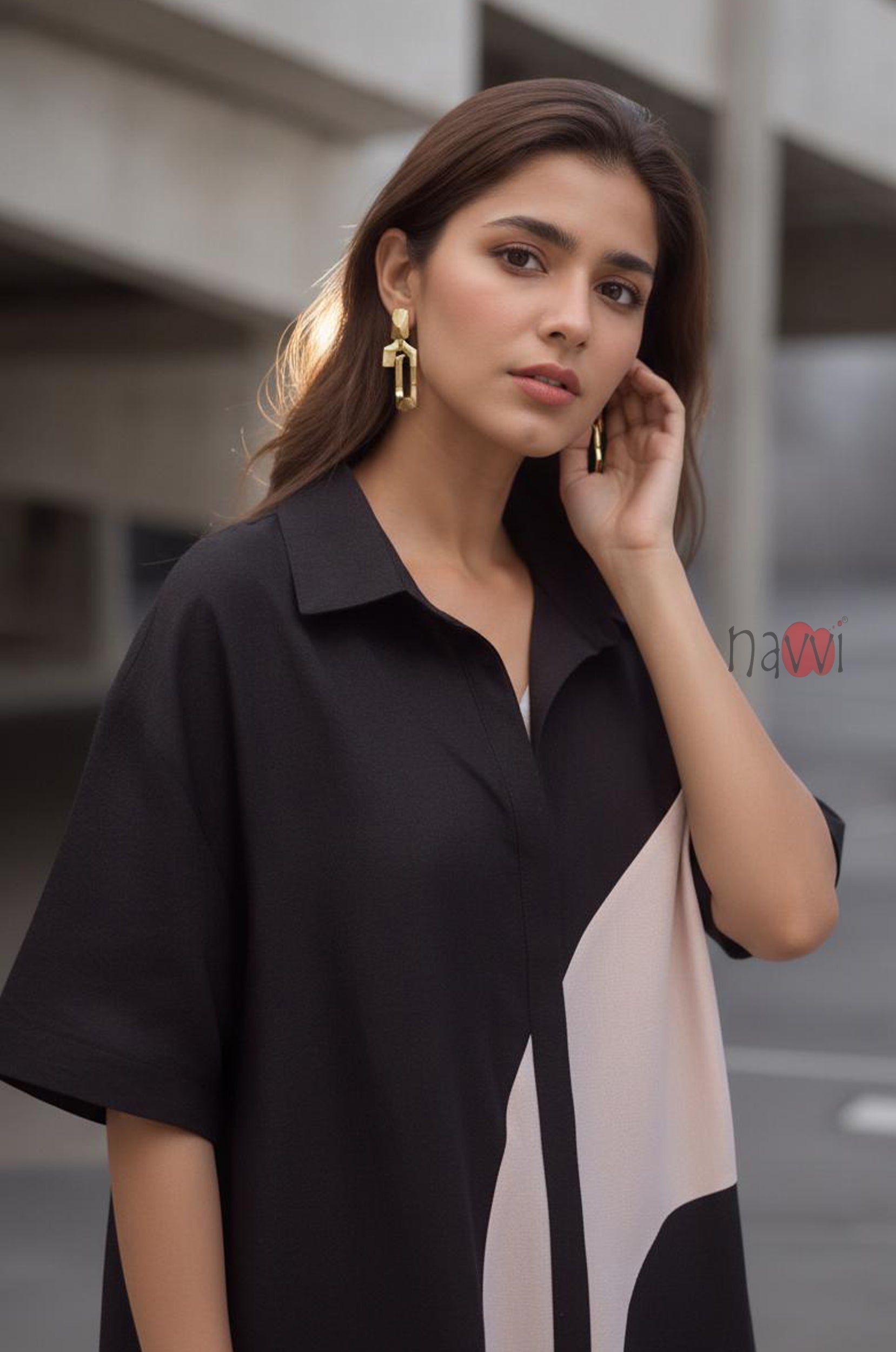 Modern Black A-Line Dress