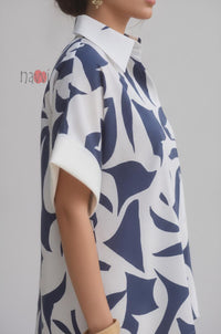 Casual Blue Huez Loose Shirt