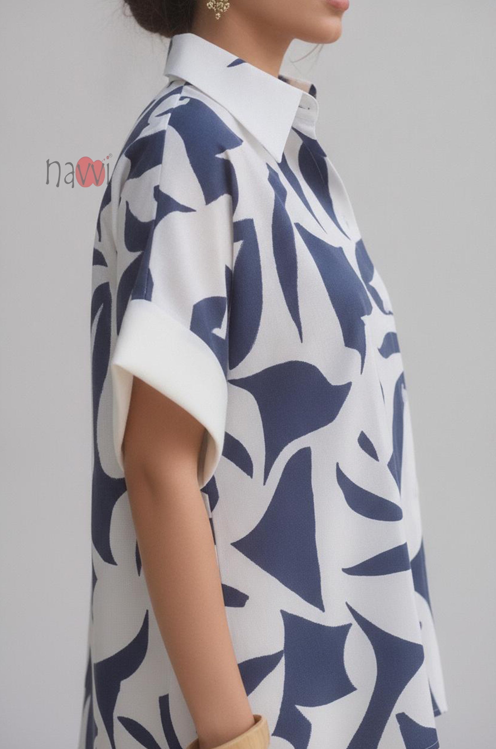 Casual Blue Huez Loose Shirt