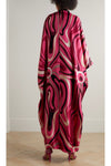 Printed Long Kaftan with Sequence Neck