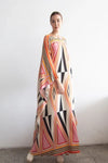 Printed Multicolour Long Kaftan Dress