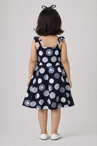 Navy Blue Printed Summer Dress