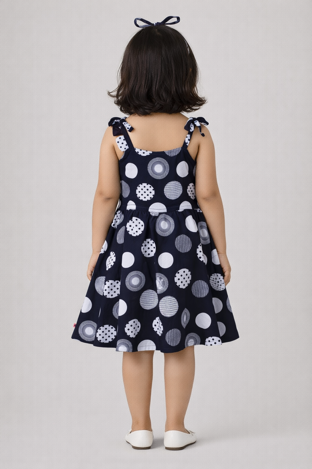 Navy Blue Printed Summer Dress