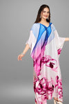 Blue and Pink Ombre Print Kaftan