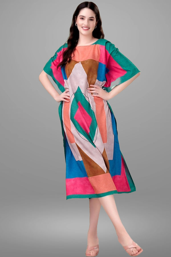 Kimono Sleeves Printed Kaftan