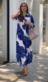 Blue & White Korean Long Shirt