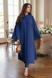 Navy Blue Embroidered Kurta Set