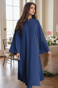Navy Blue Embroidered Kurta Set