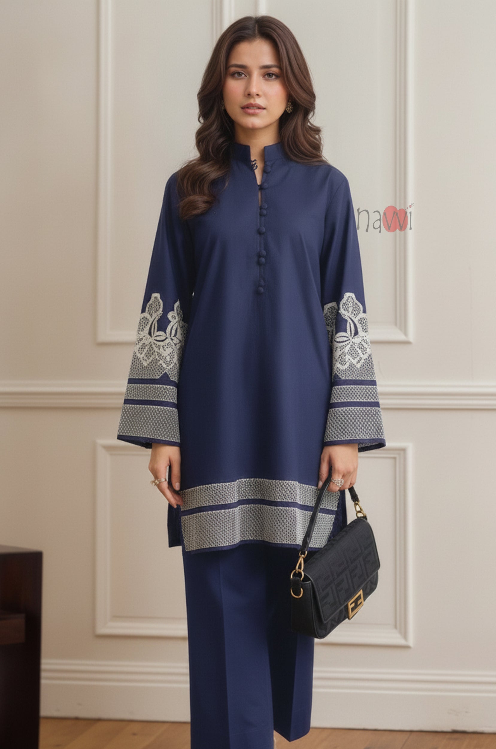 Noir Bloom Pret Embroidery Coord Set