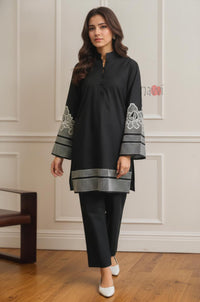 Noir Bloom Pret Embroidery Coord Set