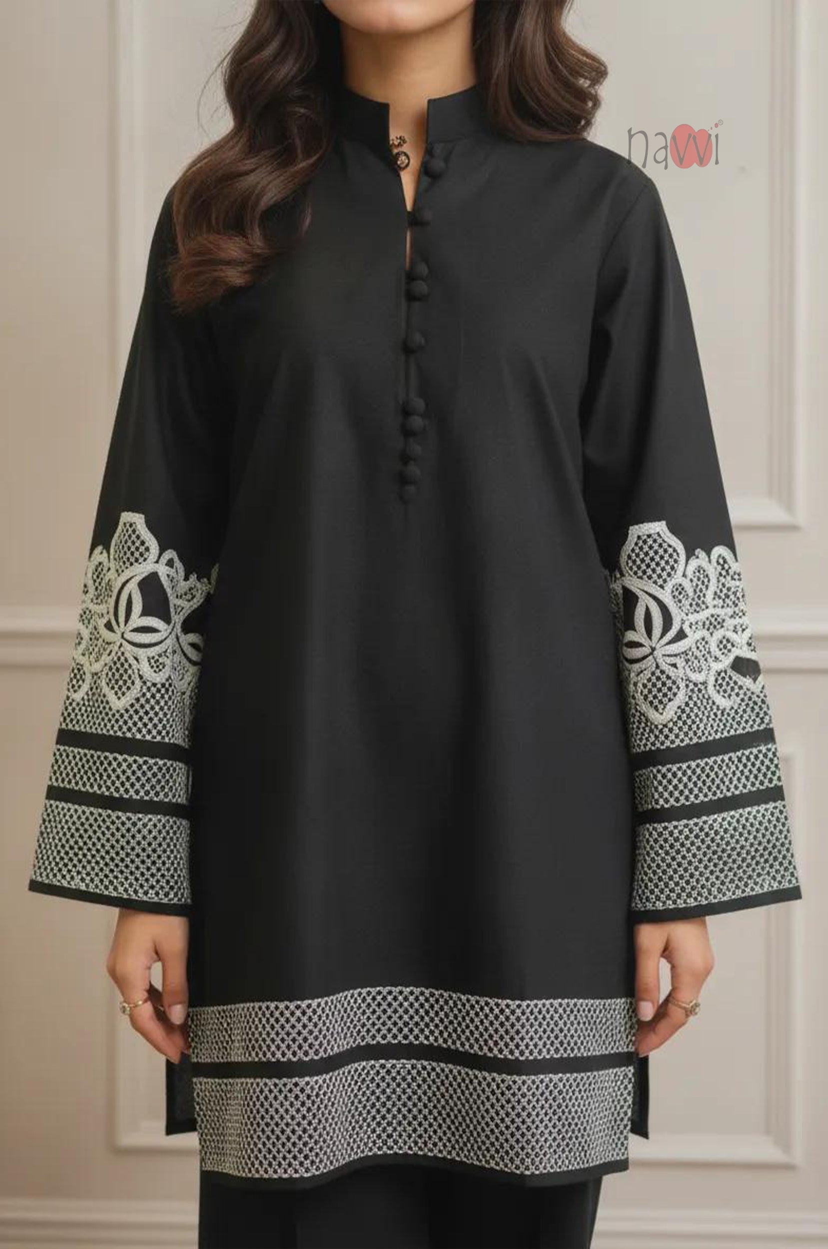 Noir Bloom Pret Embroidery Coord Set