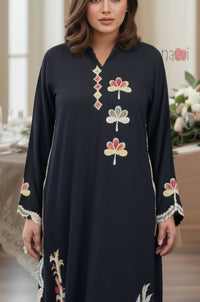 Midnight Floral Embroidered Kaftan