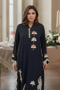 Midnight Floral Embroidered Kaftan