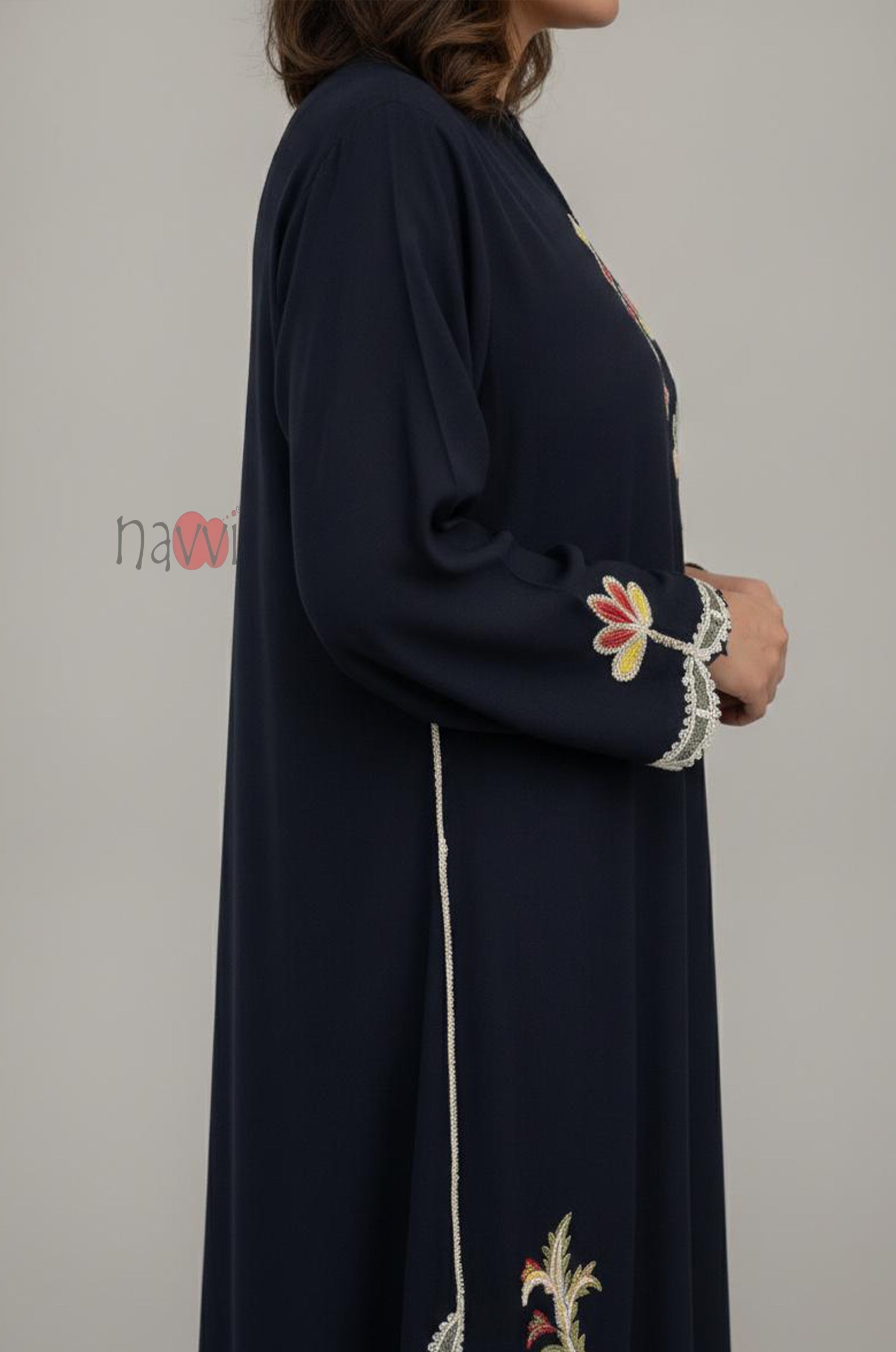 Midnight Floral Embroidered Kaftan