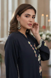Midnight Floral Embroidered Kaftan
